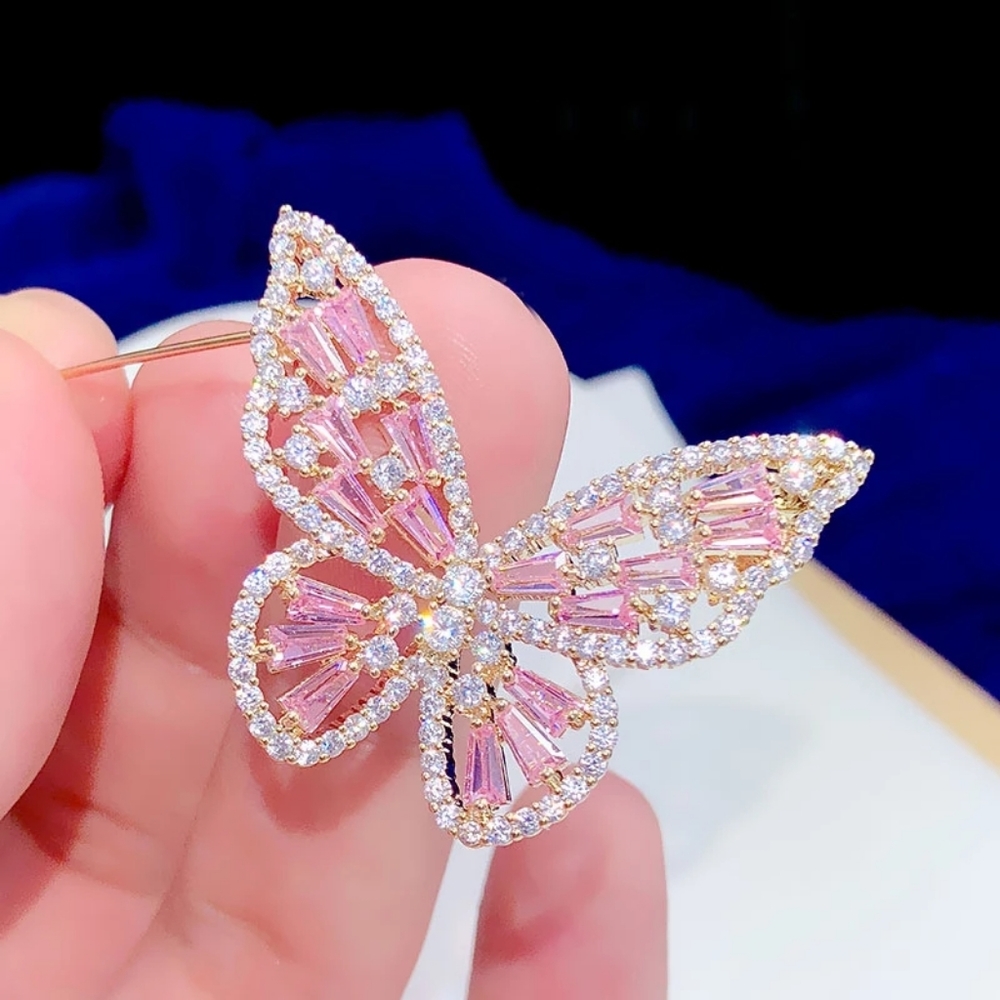 Swarovski crystals butterfly brooch